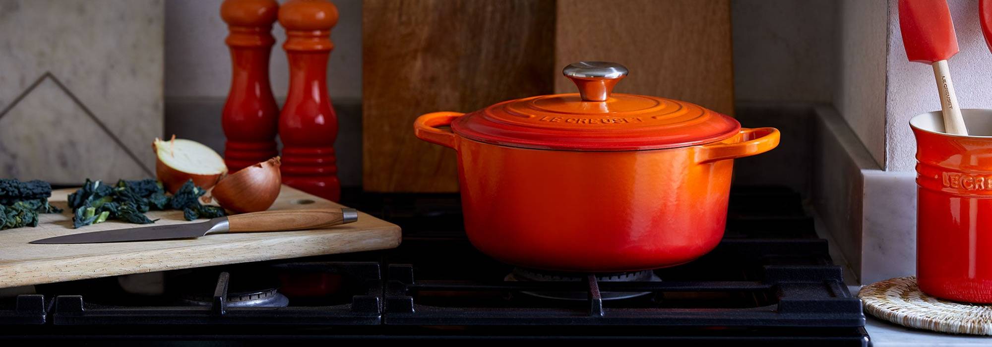 Le Creuset La Fonte enamel wok 36 cm, orange  Advantageously shopping at