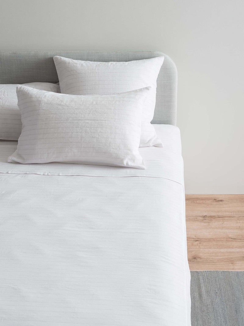 Linea Linen Cotton Flat Sheet White Ash