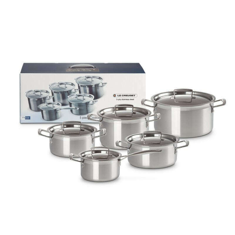 3-ply Stainless Steel 5 Piece Cookware Set