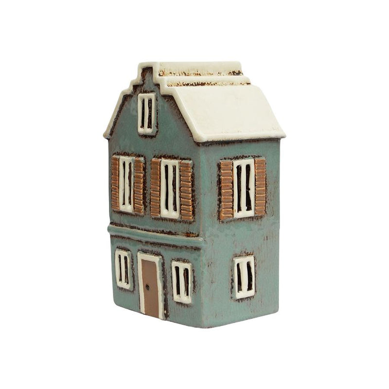 Alsace Tea Light House with Shutters Blue