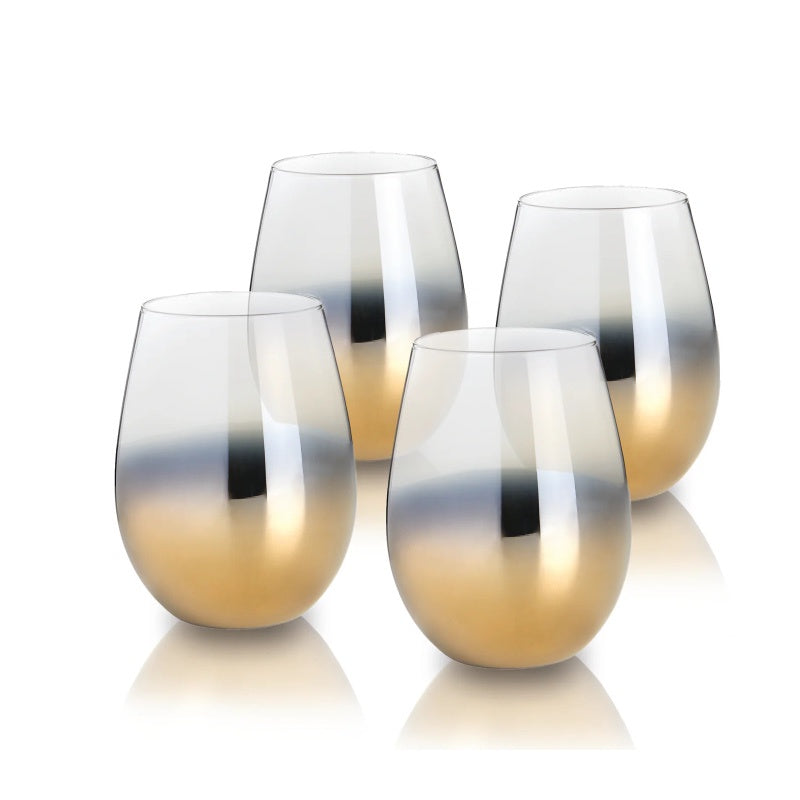 Cariso Gold Stemless Glasses Set of 4