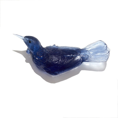 Cast Glass Bird Tūī Left Facing