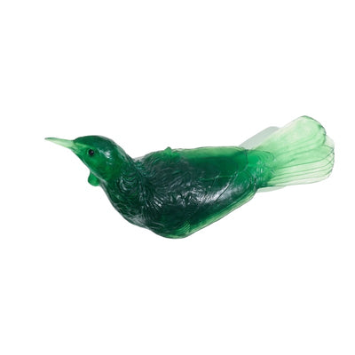 Cast Glass Bird Tūī Left Facing