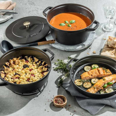 Cast Iron 4 Piece Cookware Set 24cm Black