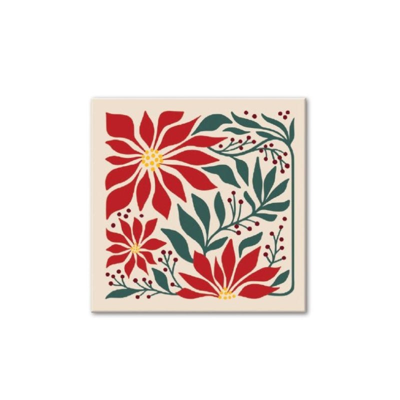 Christmas Beverage Napkin Poinsettia