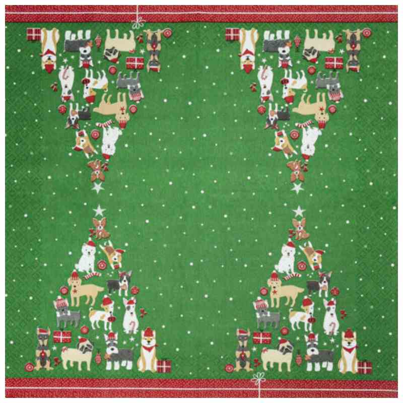 Christmas Napkins Dogs 20 Pack