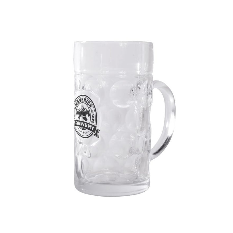 Classic Glass Beer Stein Clear 1L