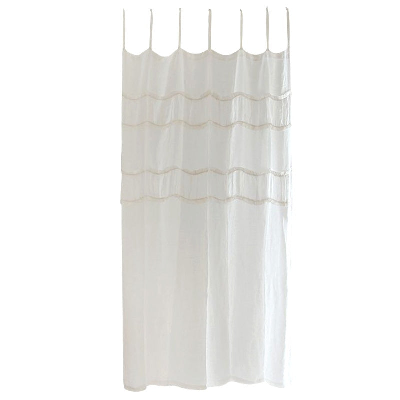 Curtain Ruffles Linen White