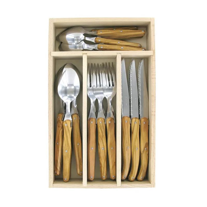 Cutlery Set 24 Piece Olive Wood