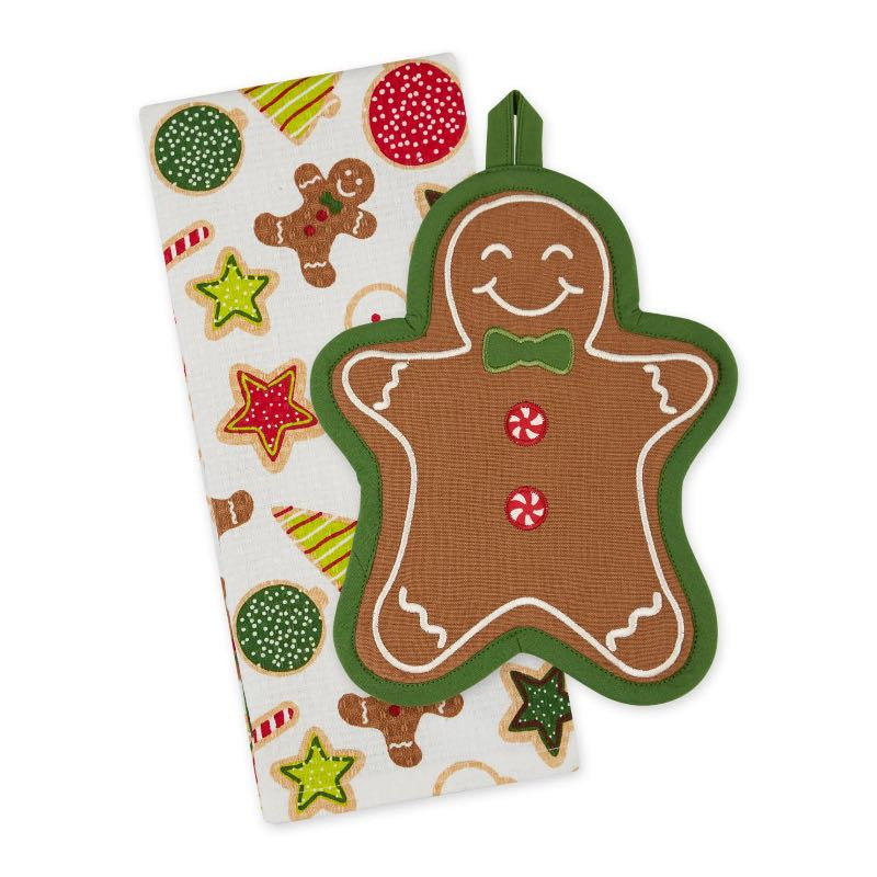 Jolly Gingerbread Man Potholder