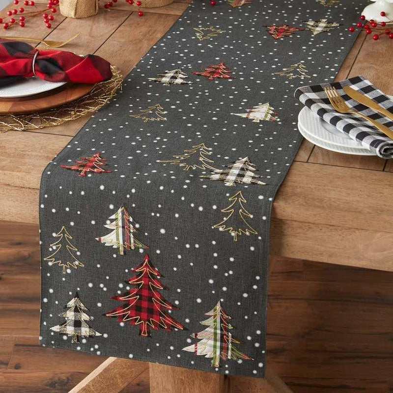 Snowy Trees Table Runner