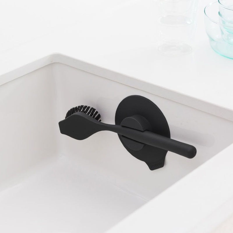 Dish Brush With Suction Holder Dark Grey