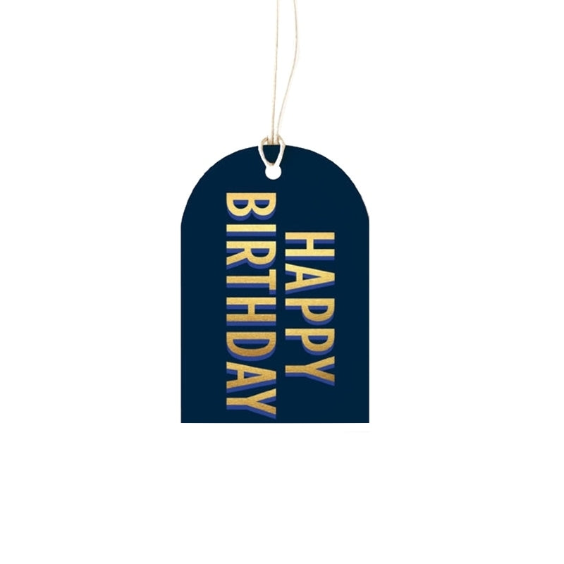 Gift Tag Happy Birthday Navy