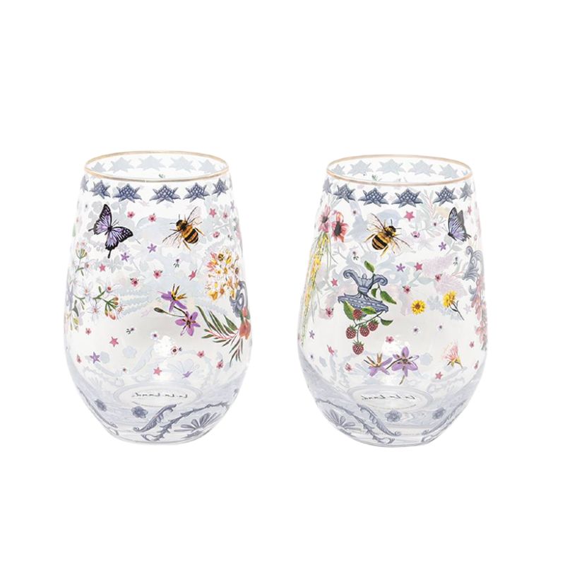 Glass Tumblers Enchanted Garden Set Of 2