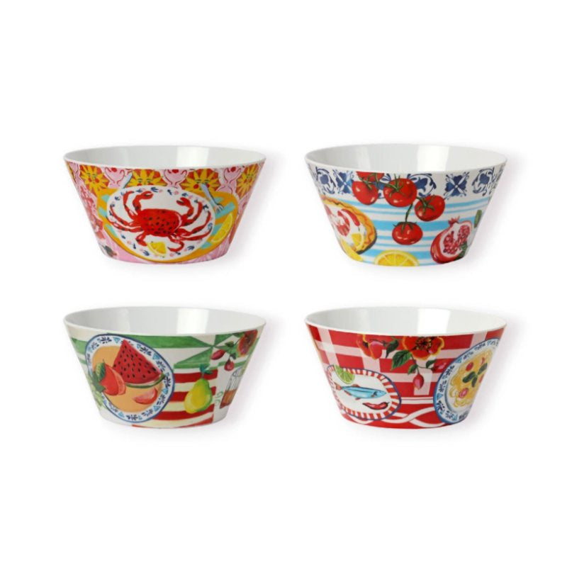 Melamine Bowls Italian Summer Set Of 4