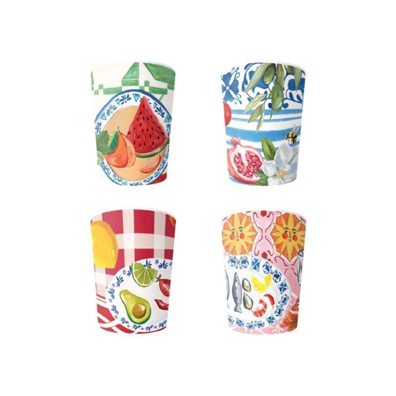 Melamine Cup Italian Summer Set Of 4