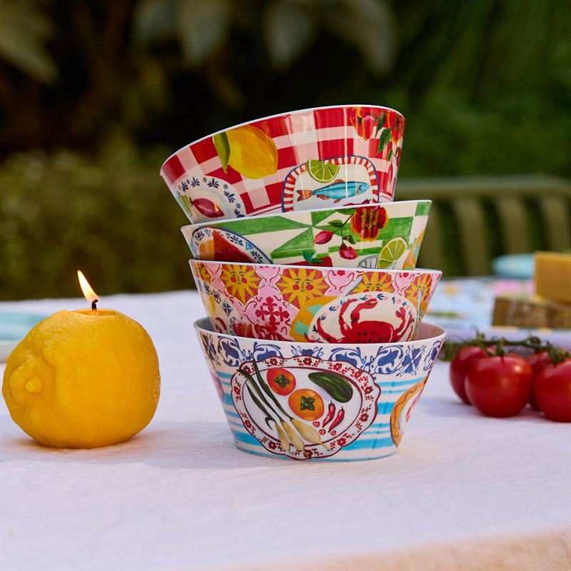 Melamine Bowls Italian Summer Set Of 4