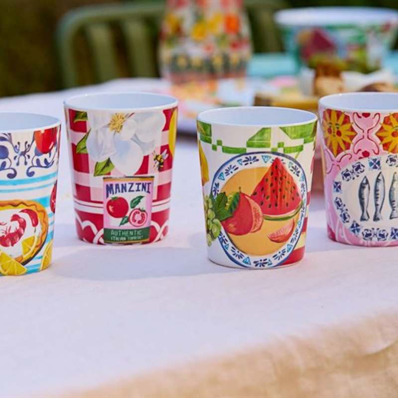 Melamine Cup Italian Summer Set Of 4