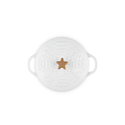 Mini Cocotte Star Knob 14cm White