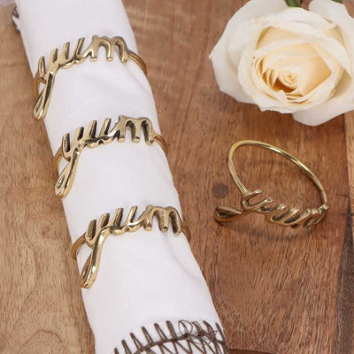 Napkin Rings Yum Gold