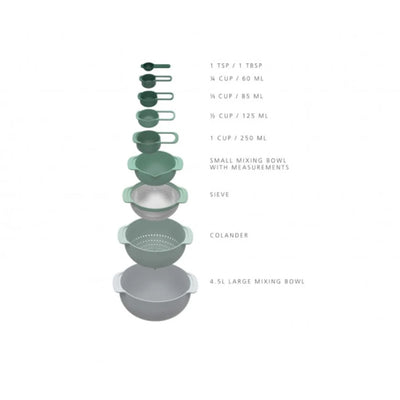 Nest 9 Piece Bowls Sage