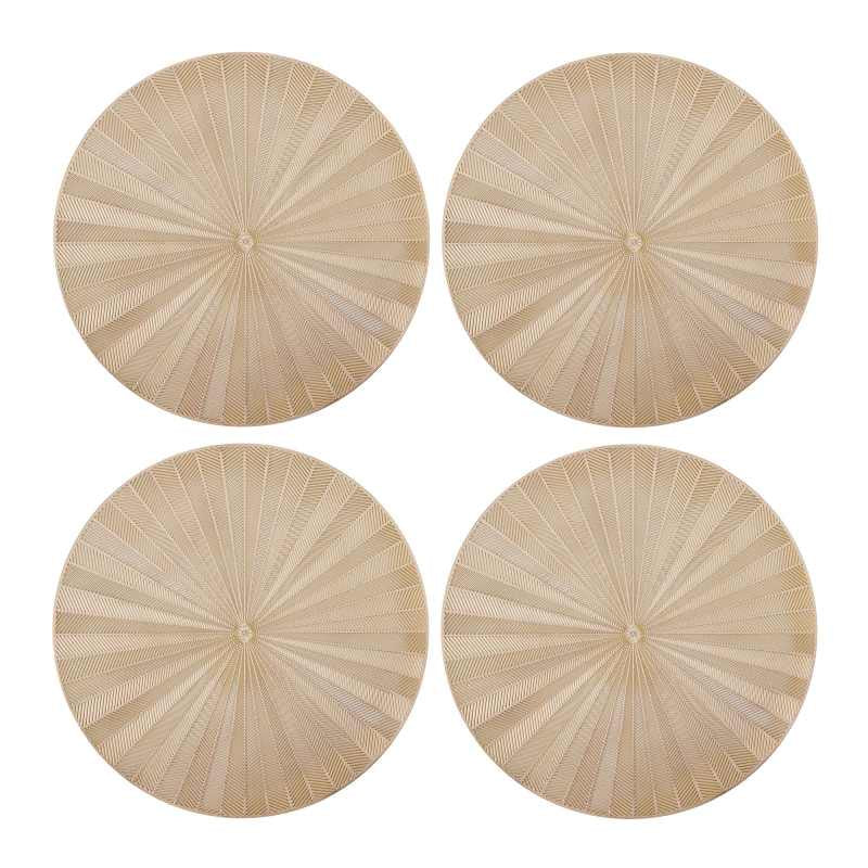 Placemat Round Gold Set 4 Piece