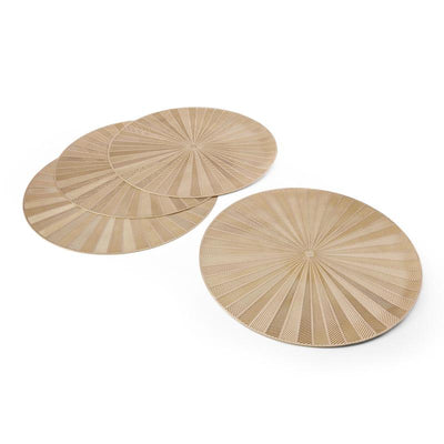 Placemat Round Gold Set 4 Piece