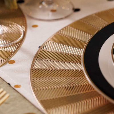 Placemat Round Gold Set 4 Piece