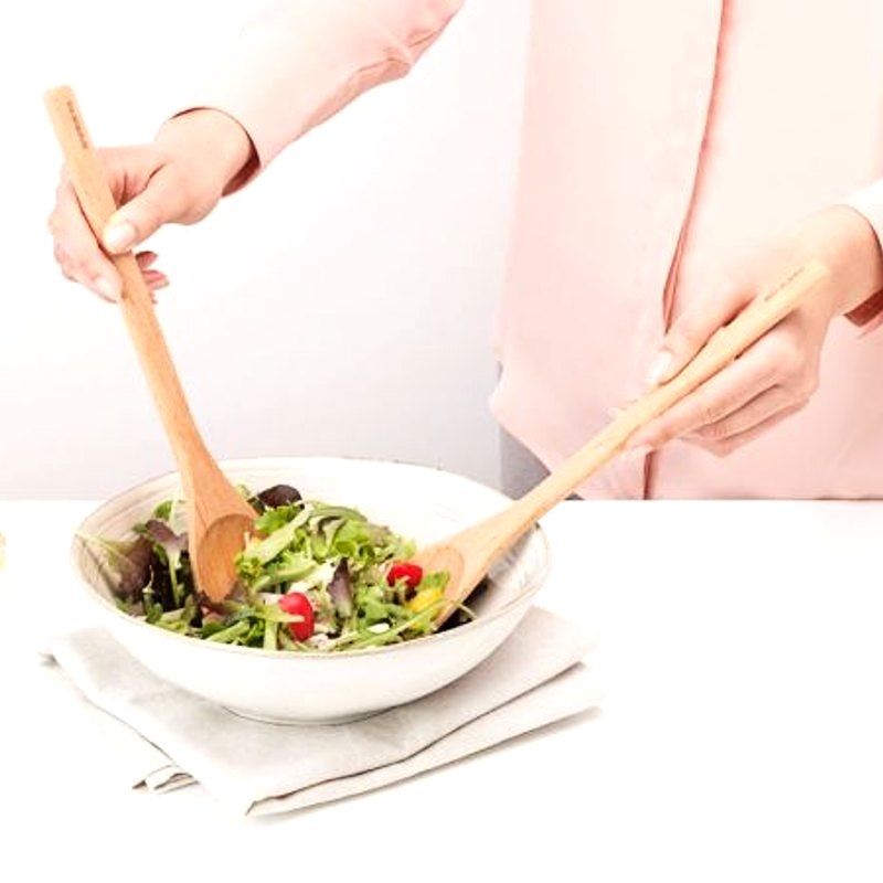 Salad Servers Set 2 Wooden