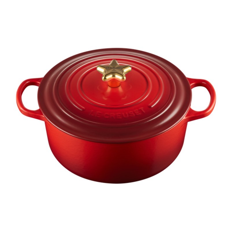 Signature Round Casserole Star Knob 26cm Cerise