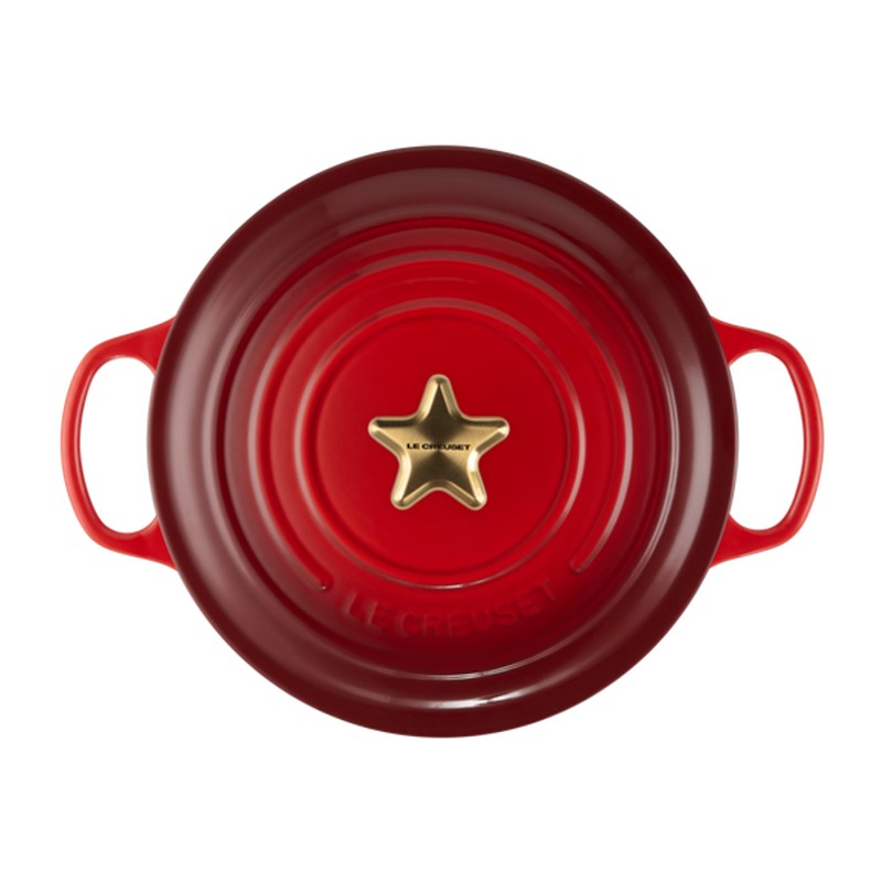 Signature Round Casserole Star Knob 26cm Cerise