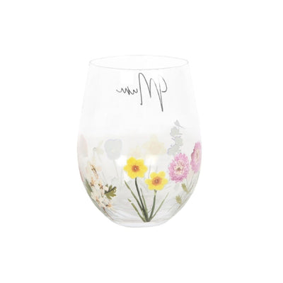 Stemless Wine Glasses Wildflowers