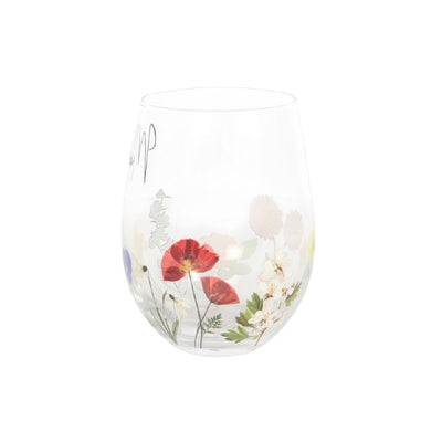 Stemless Wine Glasses Wildflowers