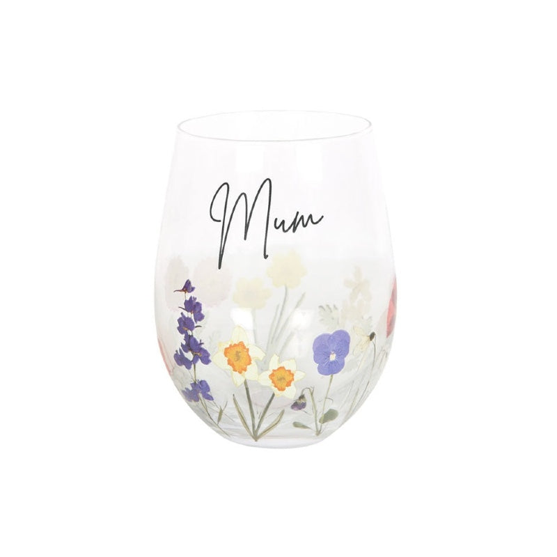 Stemless Wine Glasses Wildflowers