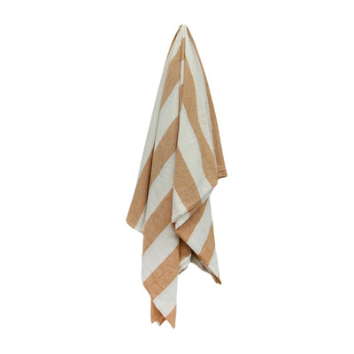 Striped Tablecloth Rust Large