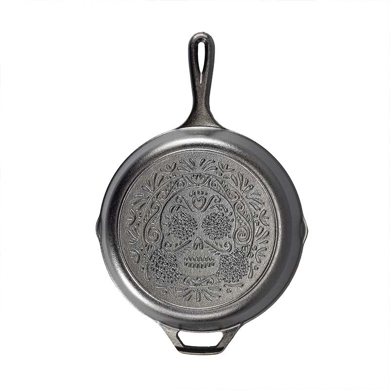 Sugar Skull Cast Iron Skillet 26x5cm