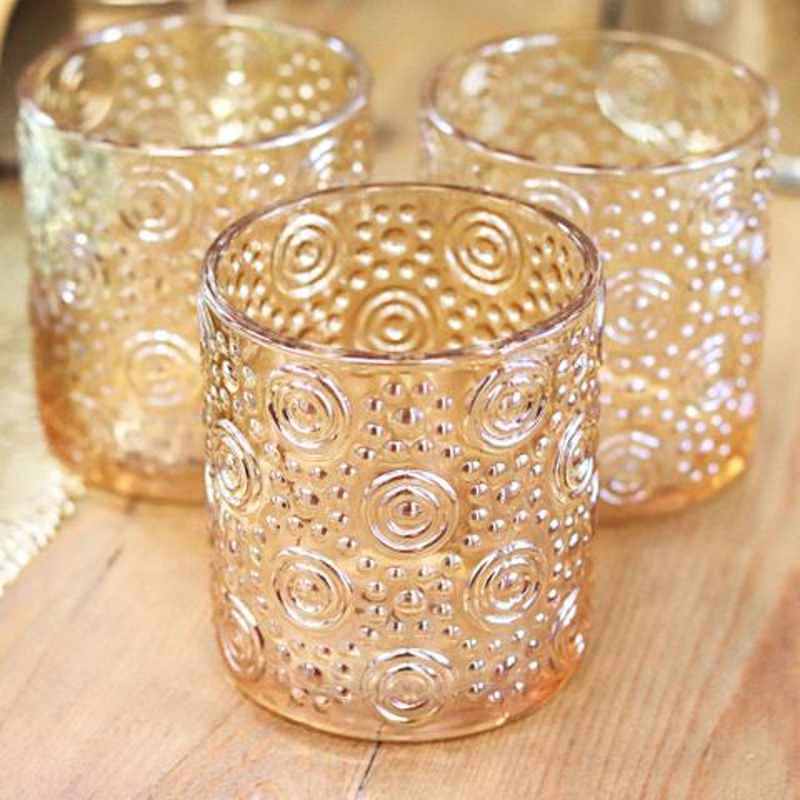 Votives Amber Pearlescent Circles