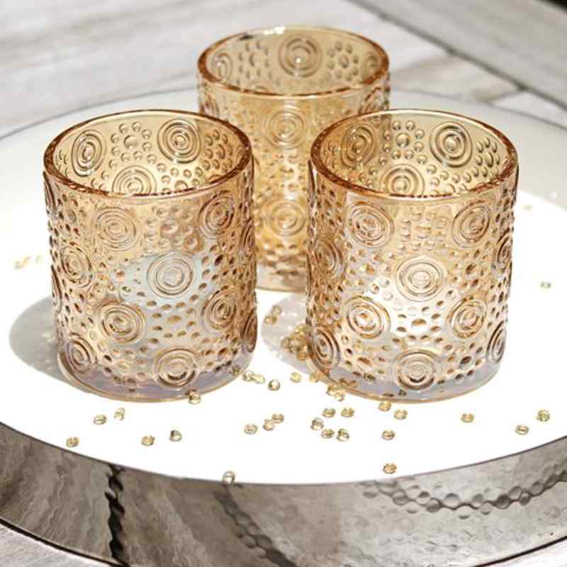 Votives Amber Pearlescent Circles