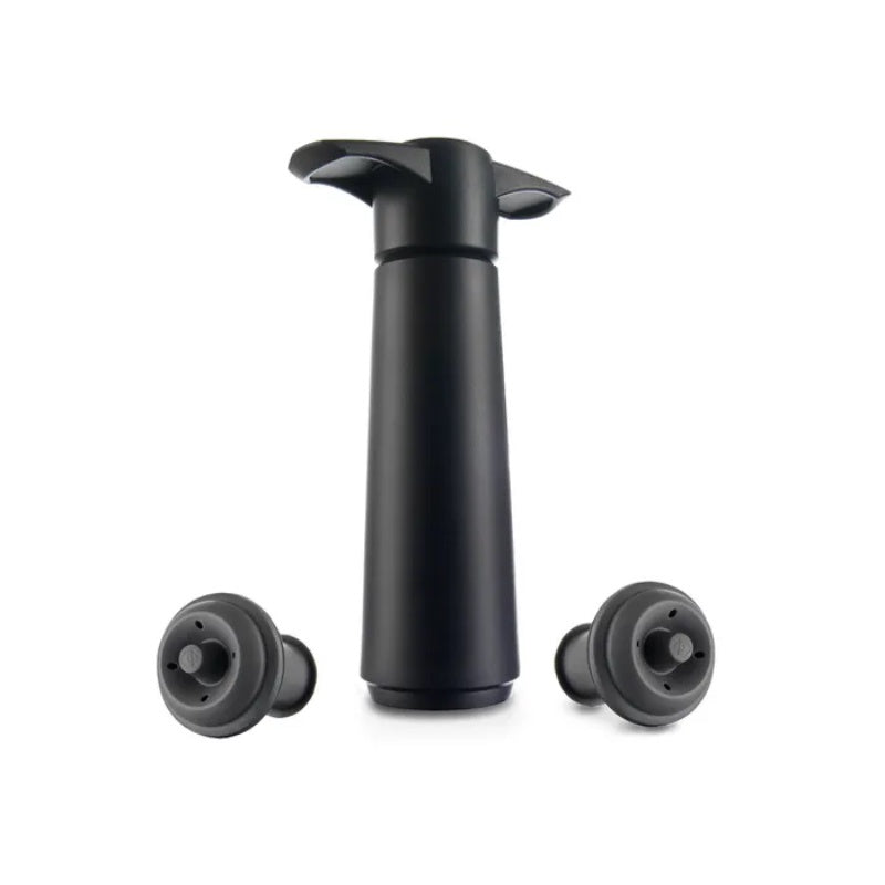 Wine Saver Pump and 2 Stoppers Black