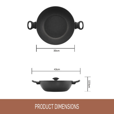 Per Domani Wok Nonstick Induction Covered 30cm