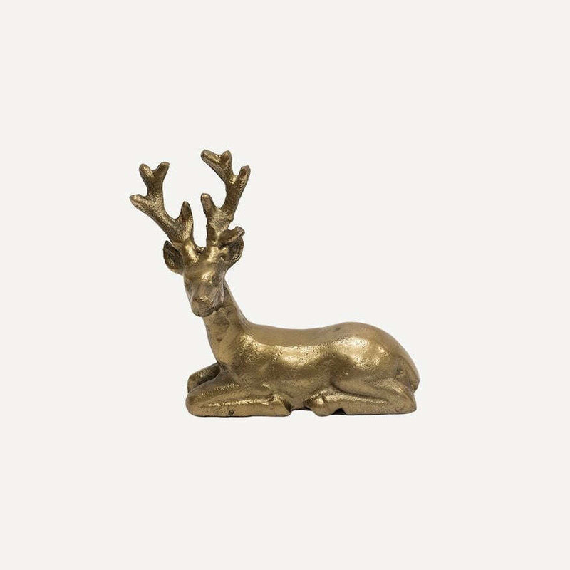 Antique Gold Deer Sitting