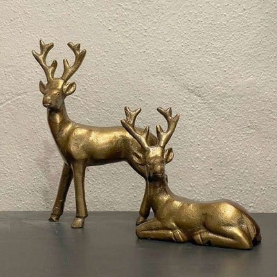 Antique Gold Deer Sitting