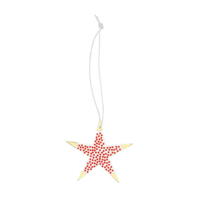 Christmas Decoration Star Red Dots & Gold Small