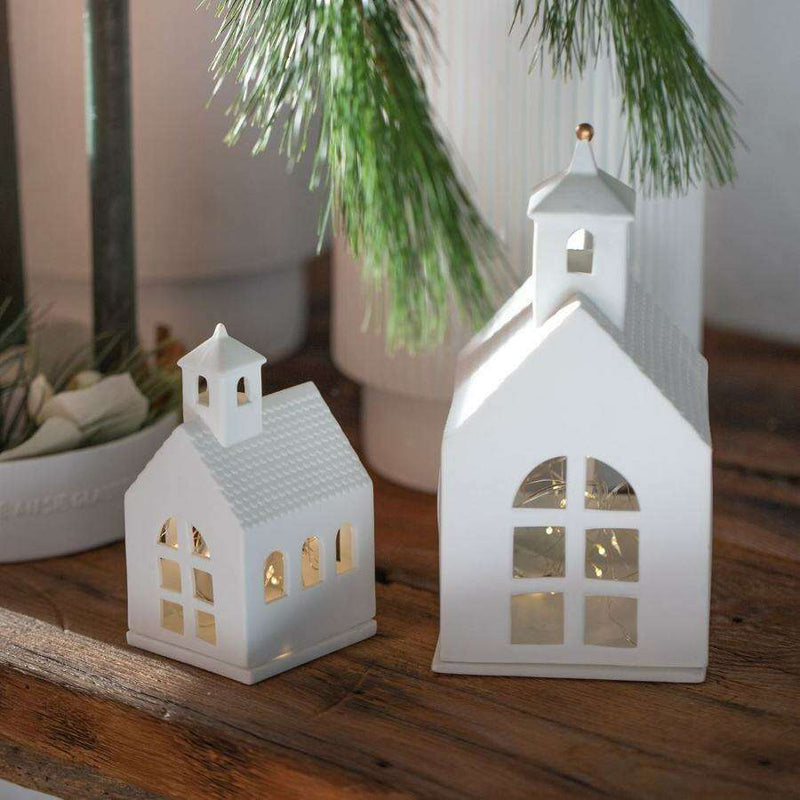 Christmas Porcelain Tealight Holder Small Chapel