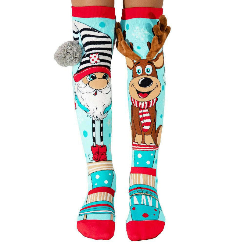 Christmas Santa and Rudolf Socks