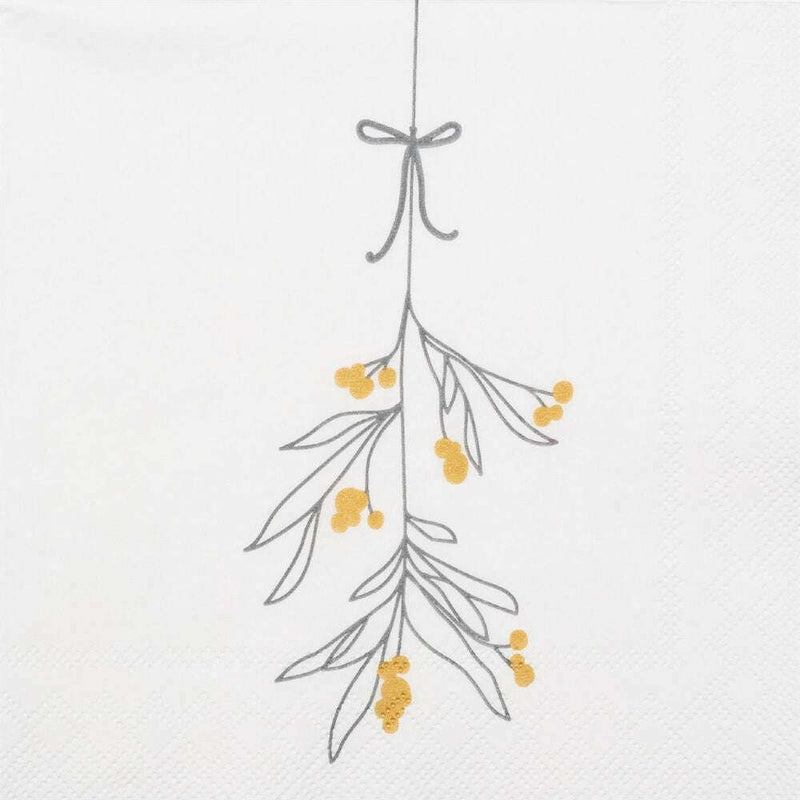 Cocktail Napkin Mistletoe