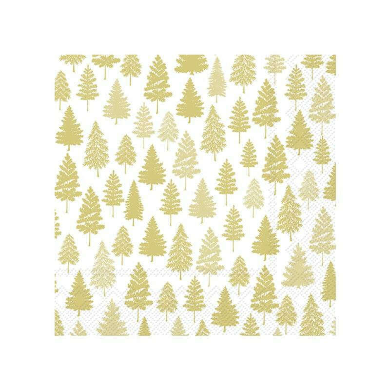 Cocktail Paper Napkins Nordic Forest Gold