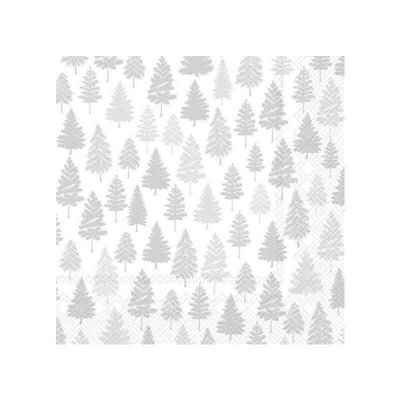 Cocktail Paper Napkins Nordic Forest Silver