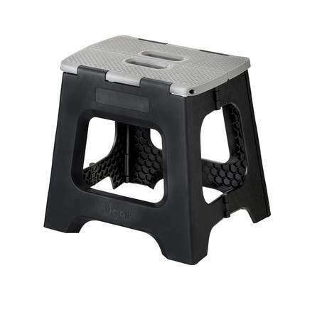 Compact Foldable Step Stool 32cm Black & Grey