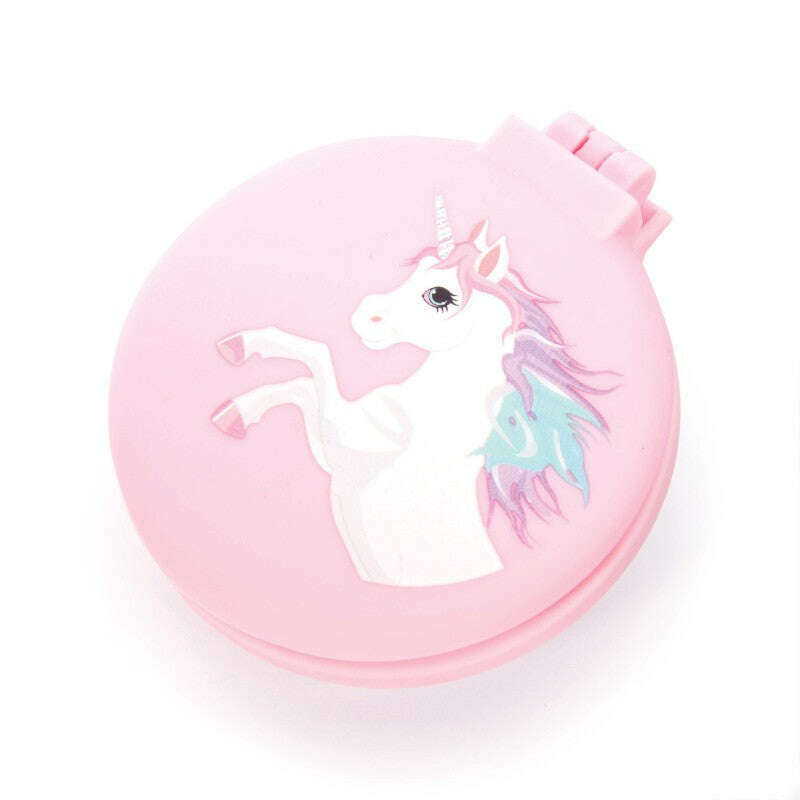 Compact Hairbrush & Mirror Unicorn